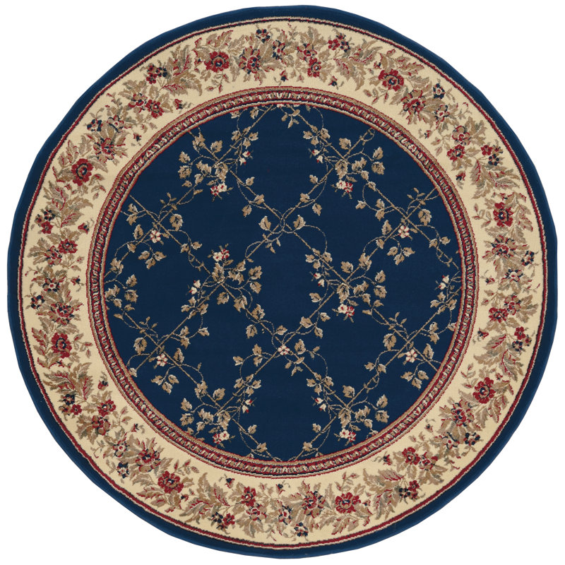 Tapis bleu marine Weisgerber, Rond 5 pi 3 po