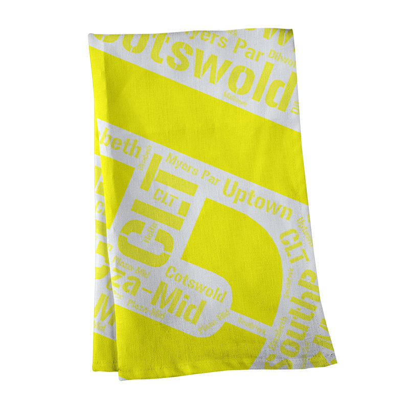 Serviette à thé « districts », Noir, Charlotte