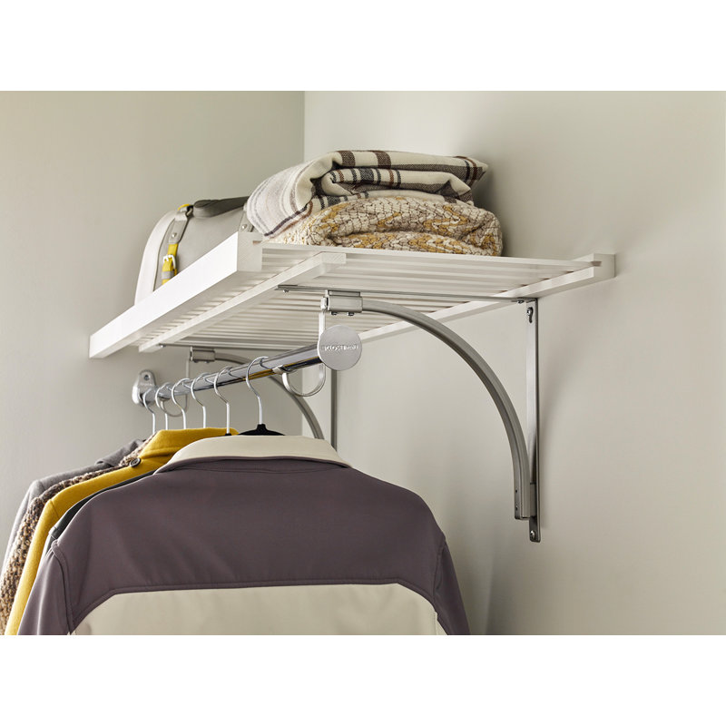 Crochet de support en bois Premium, Nickel satiné