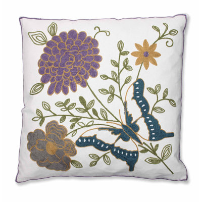 Coussin de jeté brodé