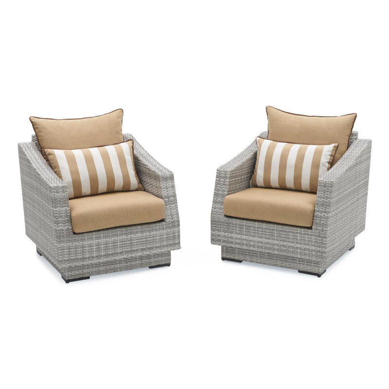 Cannes 5 Piece Club Seating Group with Cushions, Canvas Heather Beige Sunbrella® Canvas