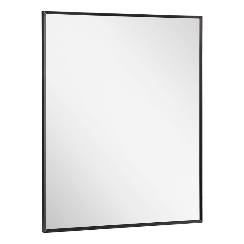 Matte Black Rectangular Aluminum Framed Bathroom Mirror