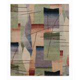 Art Deco Hand Knotted Wool Geometric Area Rug