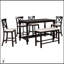 Ensemble de salle à manger 6 pièces à hauteur de comptoir avec table, tablette, 4 chaises et banc pour une élégance et une fonctionnalité modernes-1460633561-1460633560-1460633562