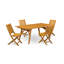 Ensemble repas 5 pièces pour patio comprenant une table rectangulaire d'extérieur en bois d'acacia et 4 chaises d'appoint pliantes, 40 x 72 pouces, huile naturelle-949177679