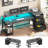 Modular L-Shaped Steel Computer Desk with Built-In Electrical Outlet-459607495