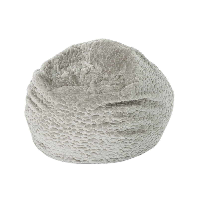 Fauteuil à billes rond en fausse fourrure Yasmin