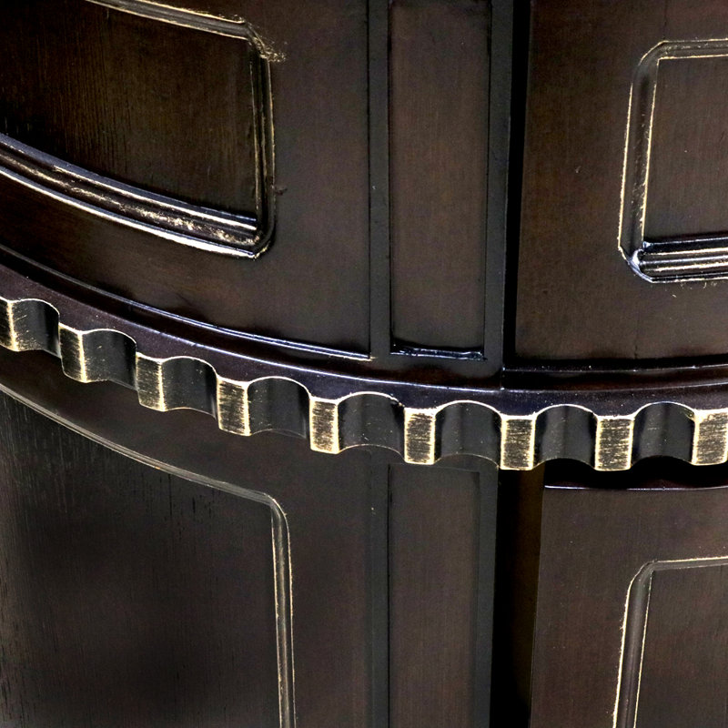 Smartt Louis Xv Transitional Bombay Chest Nightstand, Espresso