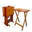 Tables à collation pliantes avec support de rangement, bois massif, miel, pour plus de commodité, rangement pratique pour 4 tables, solution pratique