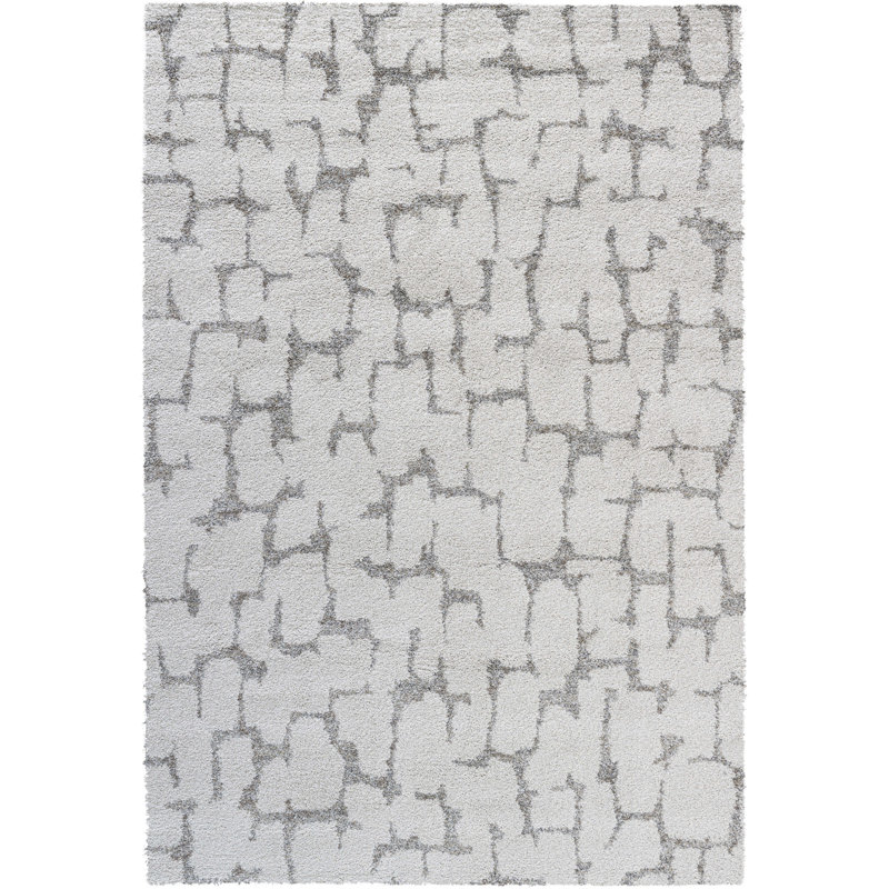 Tapis en polypropylène beige, brun, gris anthracite, ivoire et blanc Granada, Rectangle de 5 pi x 8 pi
