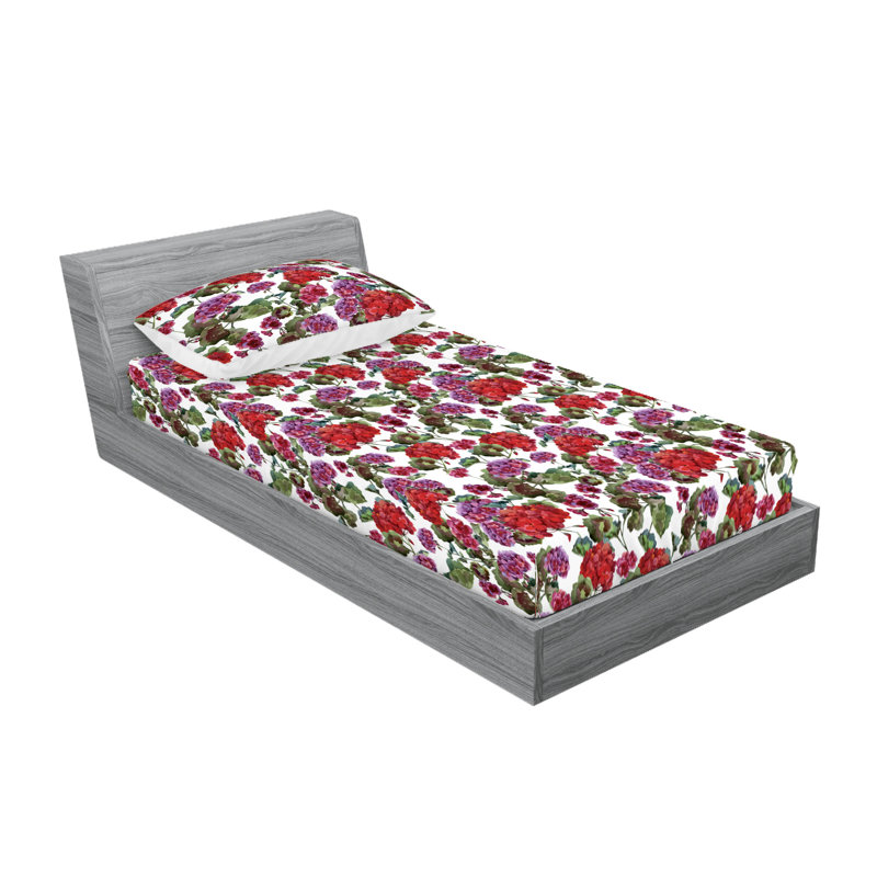 Drap-housse et taie décorative Ambesonne, Ensemble de draps pour lit simple avec 1 taie d'or