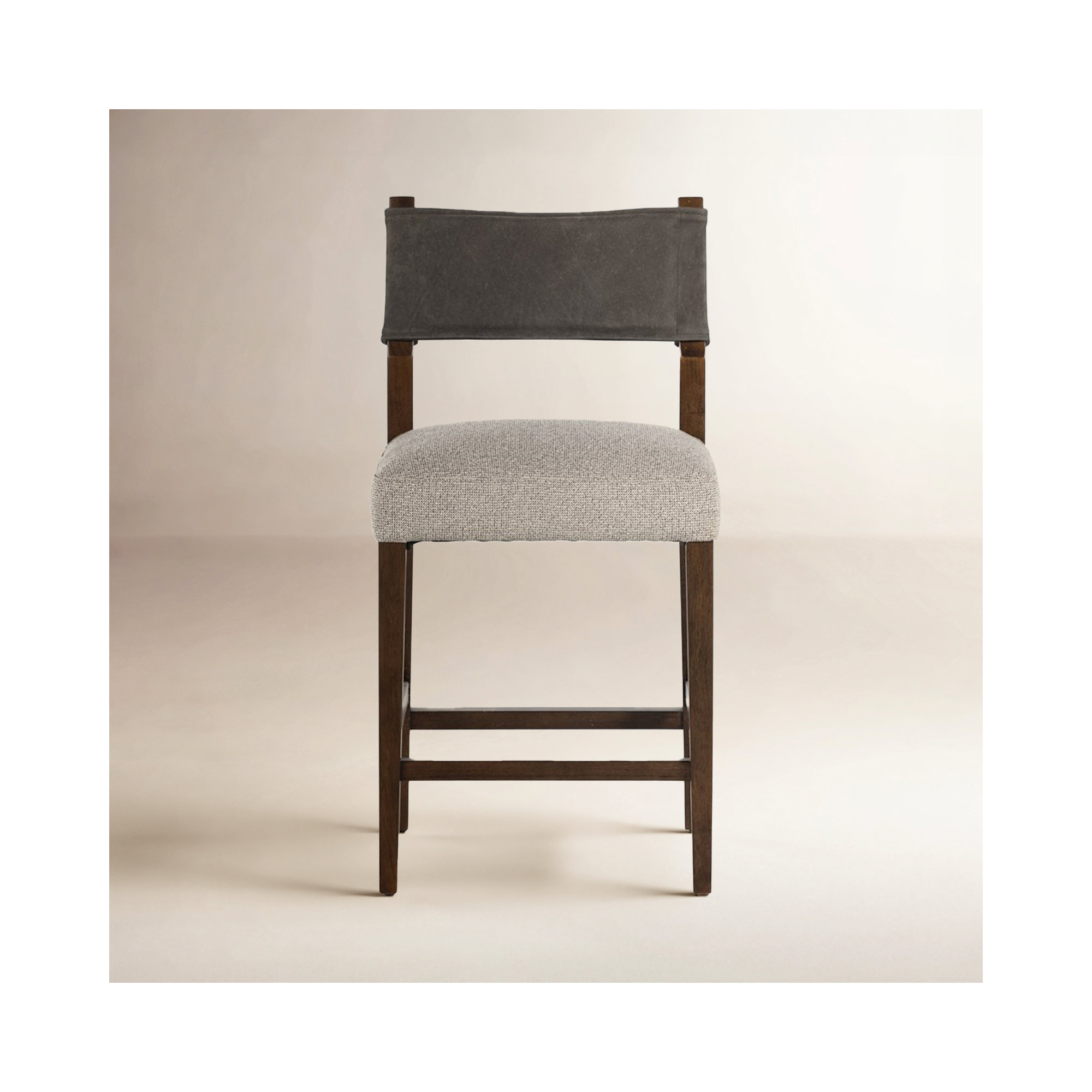 Lorretta Leather Stool, Antique Sable, Counter Stool (25.98" Seat Height), Tulsa Ink/Rayon/Viscose