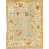 Wool Floral Area Rug in Light Blue/Ivory/Brown