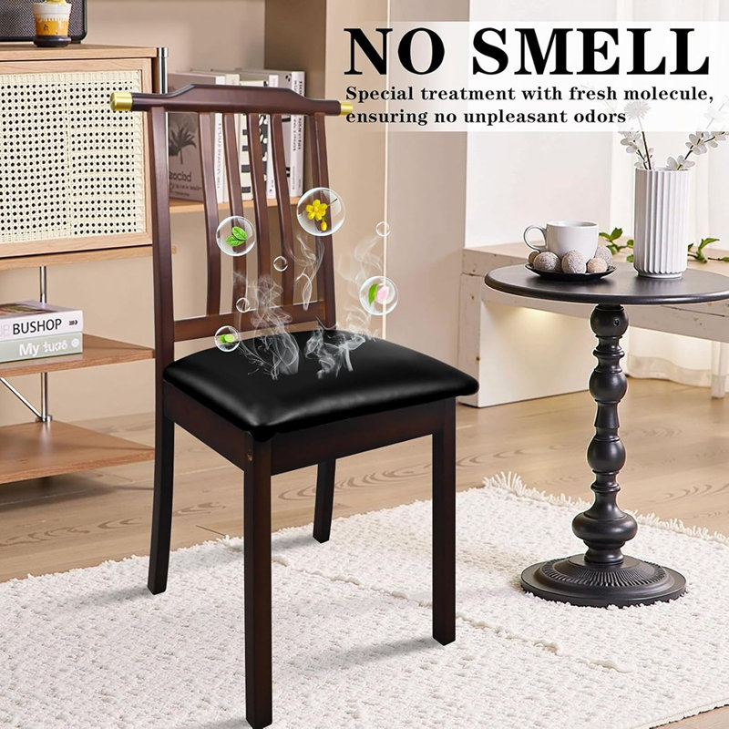 Housse de siège en cuir pour chaise de salle à manger - noire - ensemble de 4, imperméable, extensible, inodore, pour la salle à manger / la cuisine / l'hôtel
