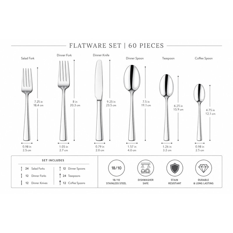 18/10 stainless steel cutlery set