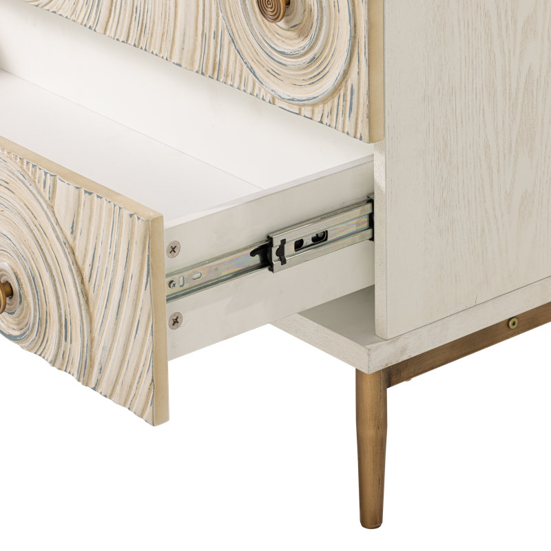 Commode 3 tiroirs Bahtie Farmhouse, Blanc
