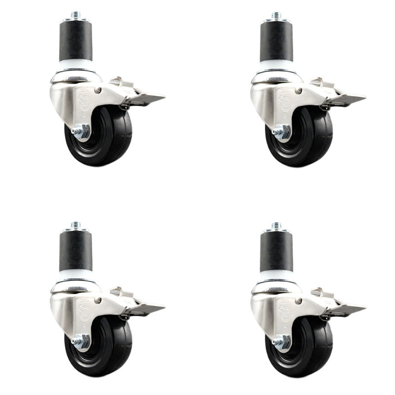 Swivel Stem Caster, 3" H x 3" W