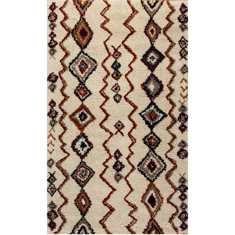 Eawood Ikat Multicolor Area Rug, Rectangle 6'7" x 9'6"