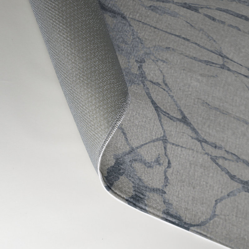 Abstract Gray Indoor and Outdoor Area Rug, Rectangle 3' x 5'