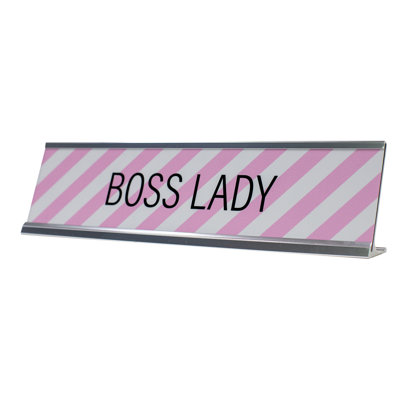 Plaque rayée «Boss Lady»