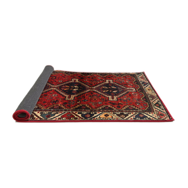 Tapis oriental beige / rouge / noir, Rond 6 pi