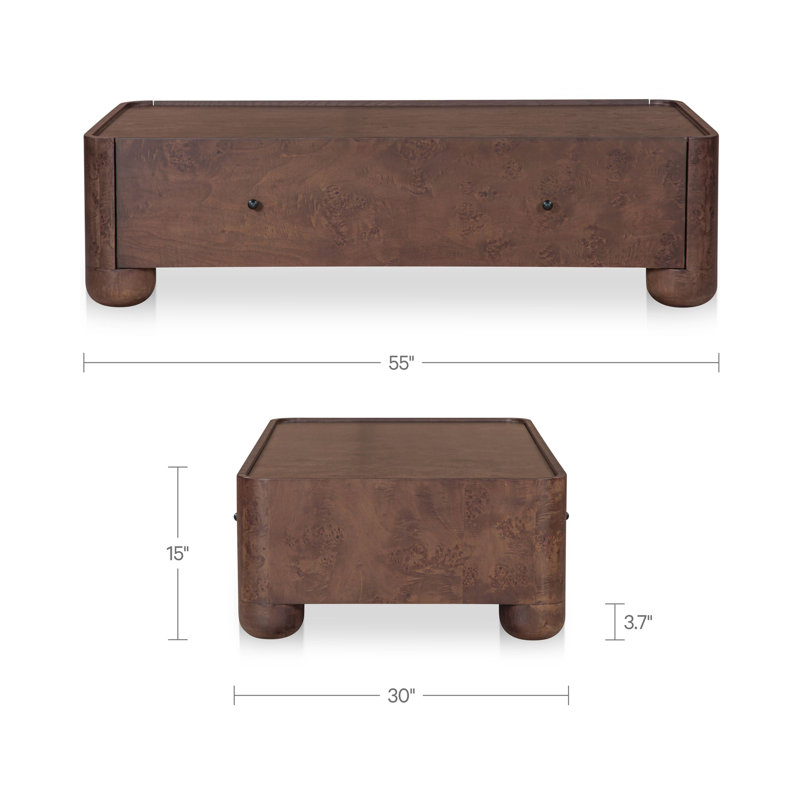 Gibson Coffee Table Natural, Dark Brown