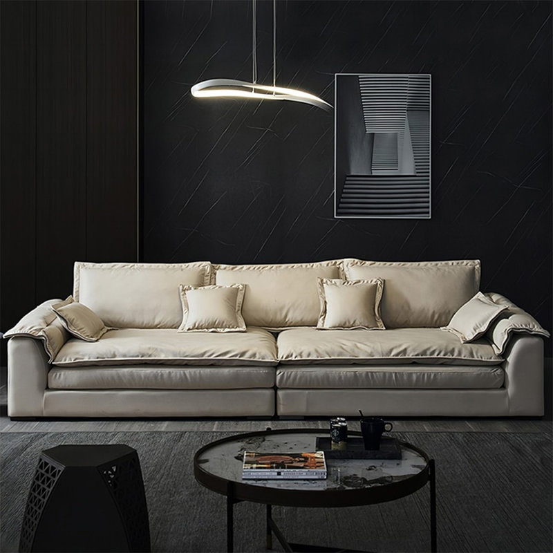 Canapé modulaire 100% polyester kaki, 29.92" H x 102.36" W x 46.46" D, Kaki