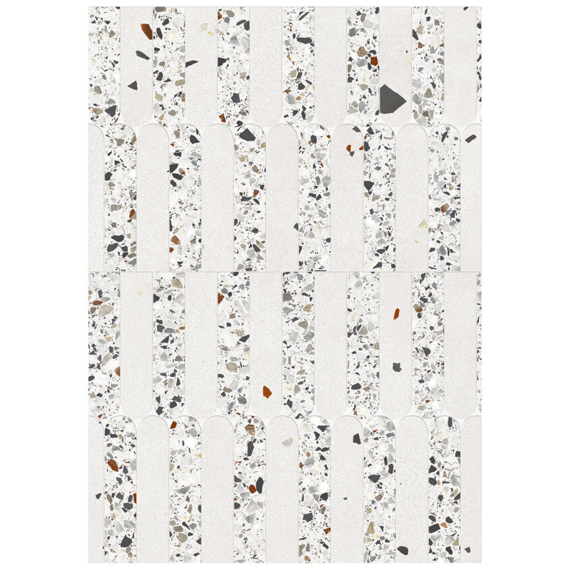 Carreau de mosaïque aléatoire en porcelaine 8 po x 16 po Lane (0,86 pieds carrés / chaque), Blanc givré