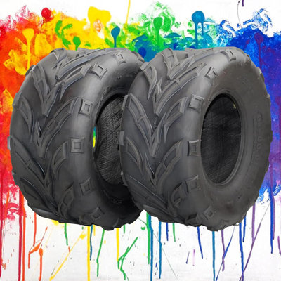 Ensemble de 2 pneus tout-terrain 4 pièces At22 x 10,00-10 4pr Tubeless Atv Utv, jantes en caoutchouc 10 pouces robuste pour l'extérieur