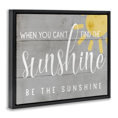 Art mural sur toile flottant Be Be Sunshine