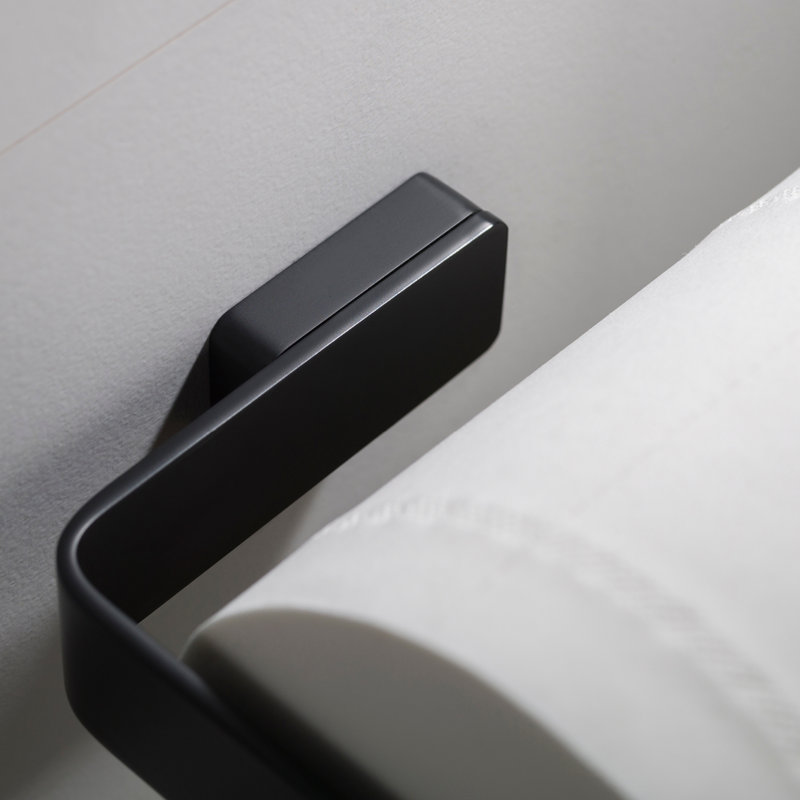 Stelios Wall Mount Toilet Paper Holder, Matte Black