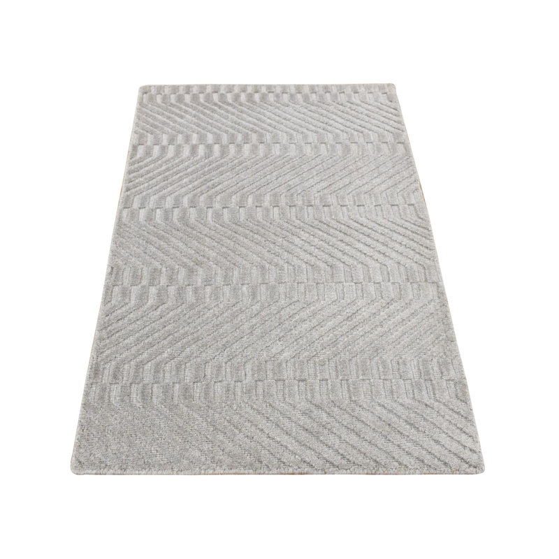 Tapis unique nouvel âge en soie 2 pi x 3 pi Taffeta Gris
