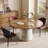 Cathelijn Brui 59.05" Round Dining Table for 4-8 People, Modern Wood Kitchen Table