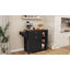 Chariot pour îlot de cuisine avec rangement Araf, chariot de rangement pour cuisine avec tablettes et étagère à épices-1329175633