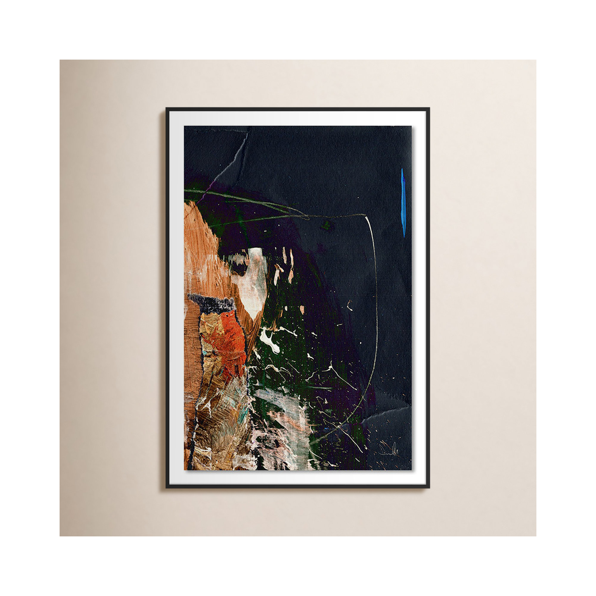 Class by Dan Hobday, 72" H x 50" W, Black 