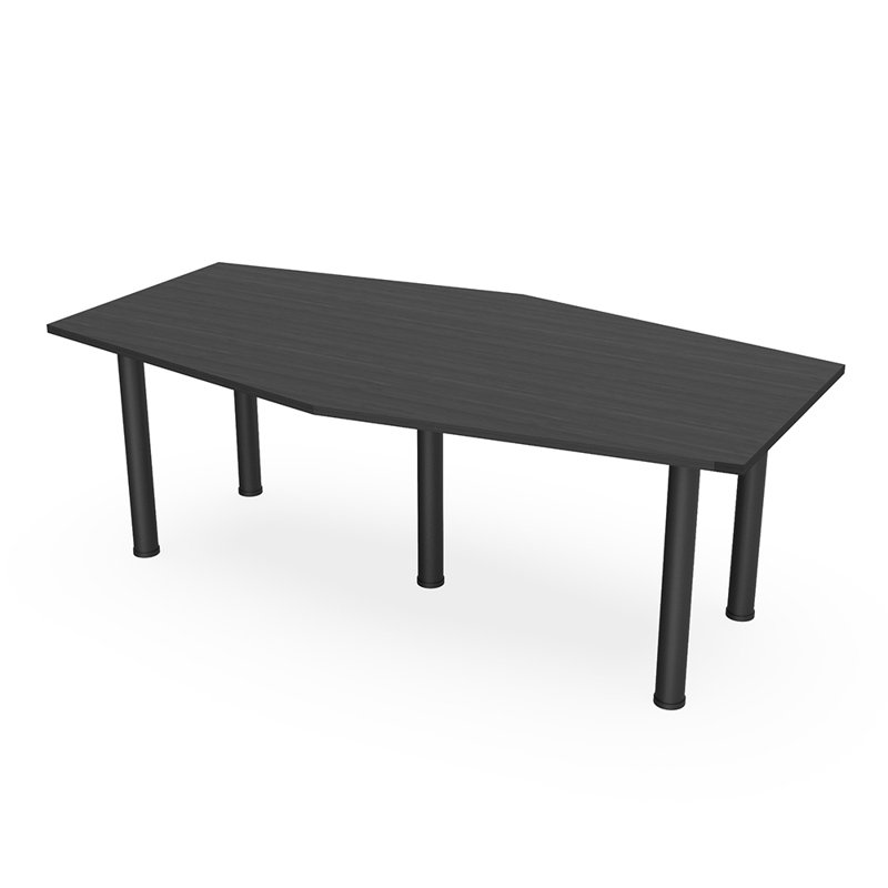 Table hexagonale avec pieds Nyemia, L 84 po x l 48 po, Nuit asiatique, Noir mat