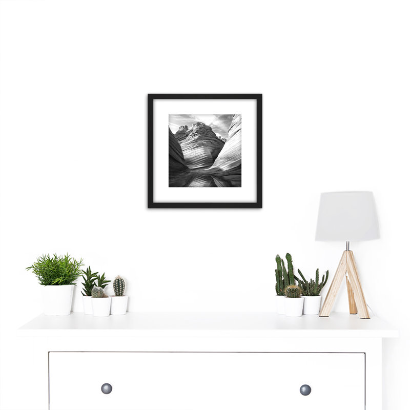 Arizona Canyon Landscape Black White - Single Picture Frame Print