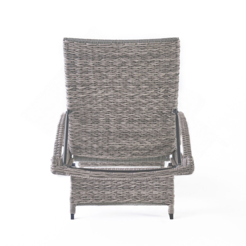 Chaise longue en osier crème