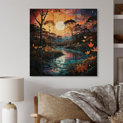 Jamilyn, art indien, paradis tropical I sur bois