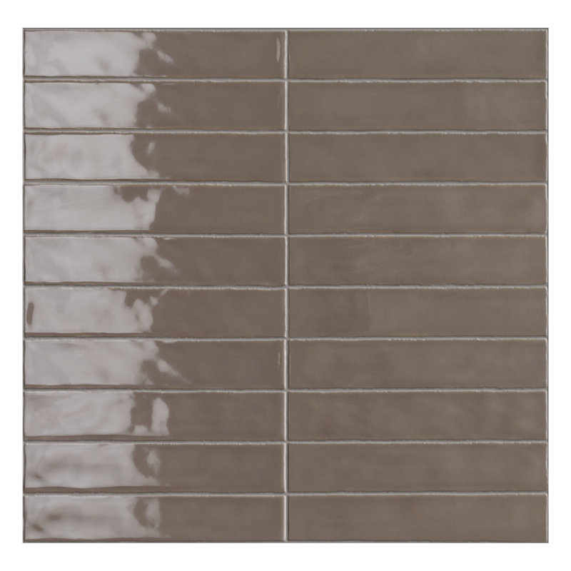 Vernici 2" x 10" Italian Glossy Subway Wall Tile, Brown