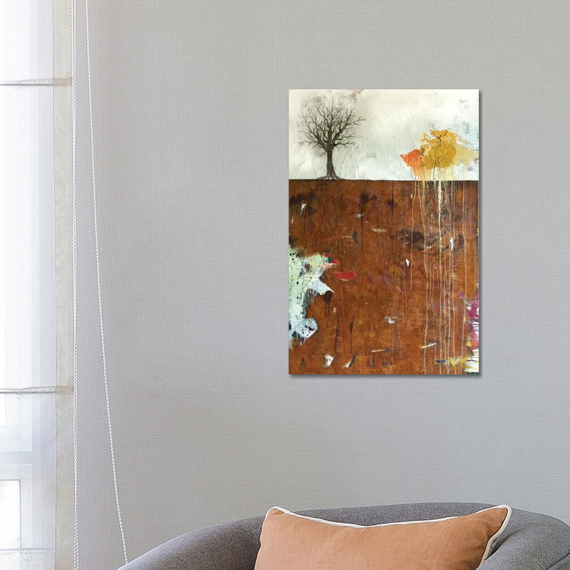 Deep 1 Piece Wall Art on Canvas, 66.04 cm H x 45.72 cm W, White Framed