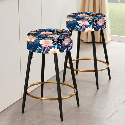 Multicolor Enchanted Forest Floral Pattern - Floral Bar Stools Set Of 2