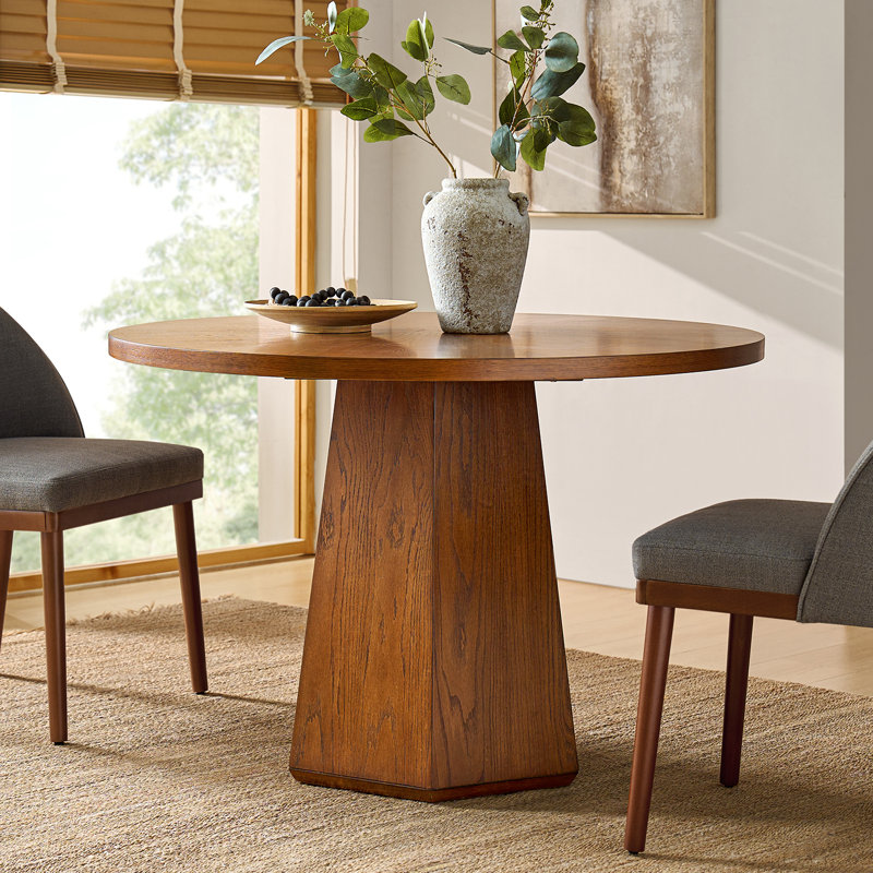 Stuart Mid-Century Modern 45" Round Dining Table, Acorn