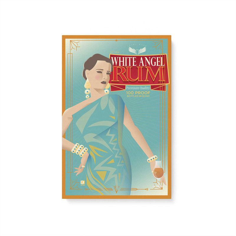 Rhum White Angel, H 48 po x l 32 po, Toile tendue, Ne s’applique pas