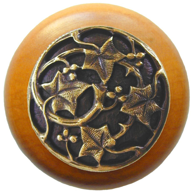 Leaves Mushroom Knob, Antique Brass