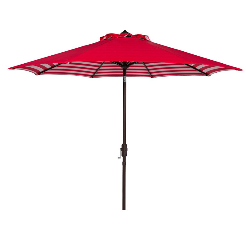 Parasol de marché 8 pi 5 po x 8 pi 5 po Asla, Rouge/blanc