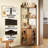 Gilot 63" H Corner Bar Cabinet with LED Lights & Glass Holder-2041715714