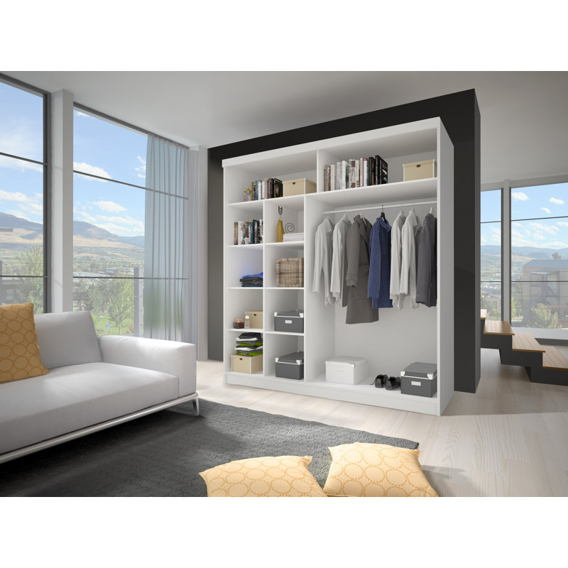 Latham 2 Door Manufactured Wood Wardrobe, Standard, H218 x W203 x D61cm