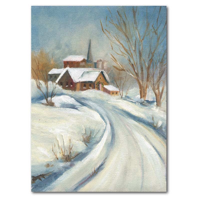 Reproduction d’art sur toile tendue « Winter adoration », H 20 po x l 16 po x P 1,5 po
