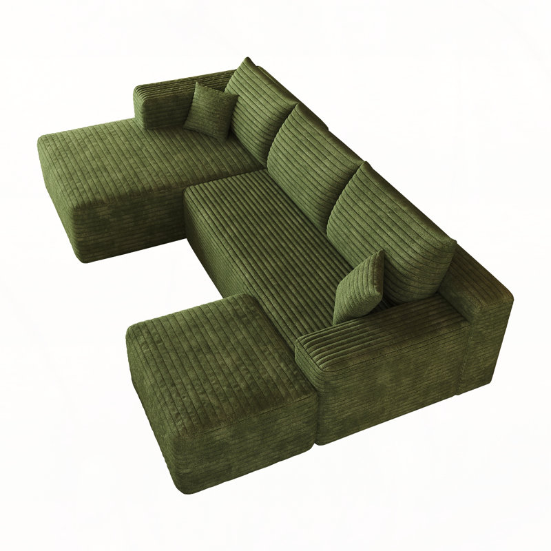 Cloud Sectional Sofa No Assembly, Green